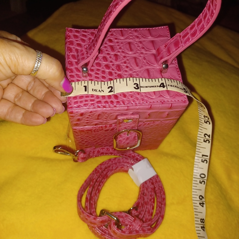 Pink Crocodile-Embossed Women's Handbag NWOT
